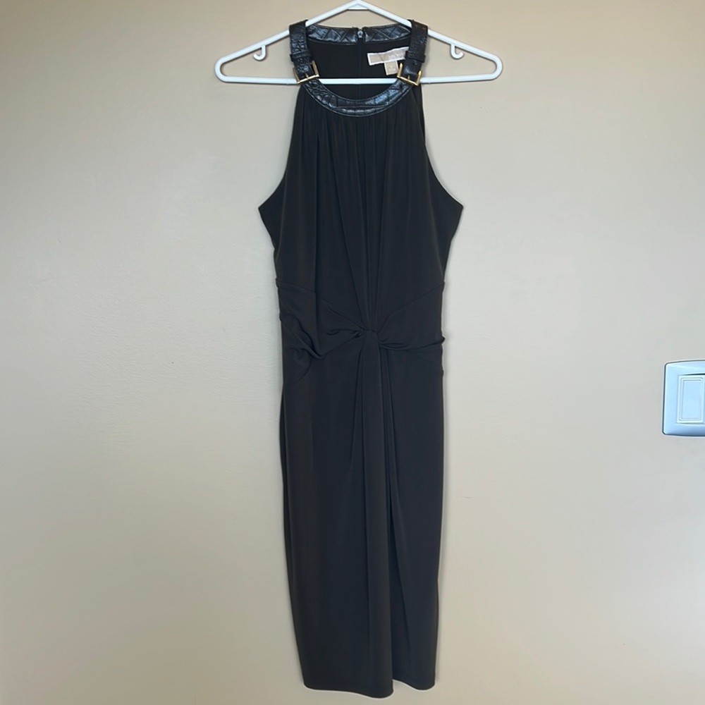 Michael Kors Army Green Halter Style Dress